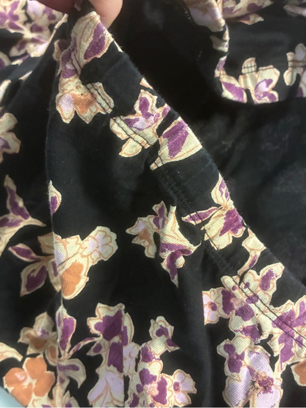 Pact Maxi Dress Organic Cotton Fit Flare Womens XL Black Floral Granola - Picture 10 of 13